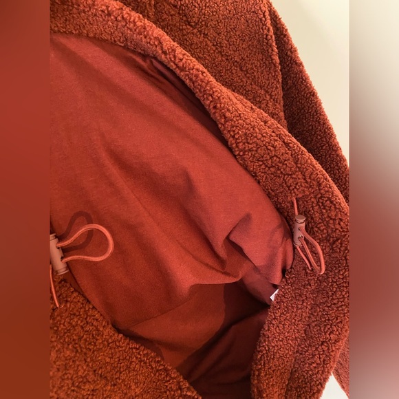 Vince Maroon Sherpa Knit Scuba Hoodie Pullover XS Oversized - Picture 6 of 9